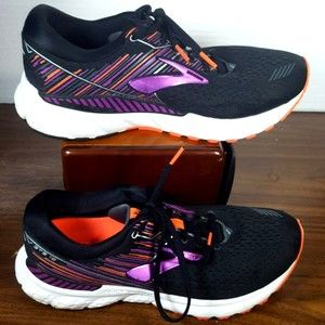 Brooks Womens Adrenaline GTS 19 Purple Black Running Shoes Sneakers Sz 10 ( 2E )
